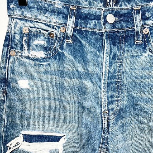 Gap Denim Cheeky Straight Destressed Destroyed Button Fly Jeans - Picture 4 of 13